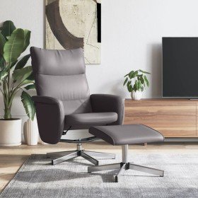 Sillón reclinable con reposapiés cuero sintético gris en Sillones | Comprar online en Foru.es