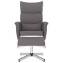 Sillón reclinable con reposapiés cuero sintético gris en Sillones | Comprar online en Foru.es