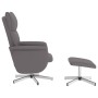 Sillón reclinable con reposapiés cuero sintético gris en Sillones | Comprar online en Foru.es
