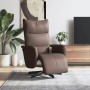 Sillón reclinable masaje con reposapiés cuero sintético marrón en Sillones | Comprar online en Foru.es