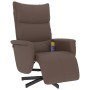 Sillón reclinable masaje con reposapiés cuero sintético marrón en Sillones | Comprar online en Foru.es