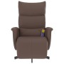 Sillón reclinable masaje con reposapiés cuero sintético marrón en Sillones | Comprar online en Foru.es
