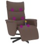 Sillón reclinable masaje con reposapiés cuero sintético marrón en Sillones | Comprar online en Foru.es
