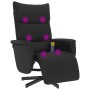 Sillón reclinable masaje con reposapiés cuero sintético negro en Sillones | Comprar online en Foru.es