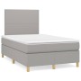 Cama box spring con colchón tela gris claro 120x200 cm de vidaXL, Camas y somieres - Ref: Foro24-3142161, Precio: 407,89 €, D...