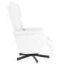 Sillón reclinable masaje con reposapiés cuero sintético blanco en Sillones | Comprar online en Foru.es
