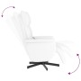 Sillón reclinable masaje con reposapiés cuero sintético blanco en Sillones | Comprar online en Foru.es