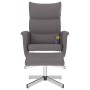 Sillón de masaje reclinable con reposapiés cuero sintético gris en Sillones | Comprar online en Foru.es