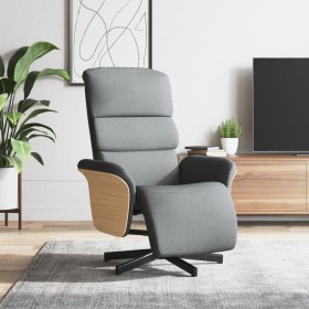 Sillón reclinable con reposapiés tela gris claro en Sillones | Comprar online en Foru.es