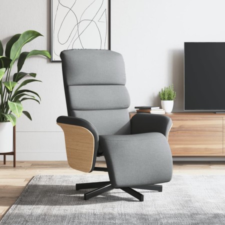 Sillón reclinable con reposapiés tela gris claro en Sillones | Comprar online en Foru.es