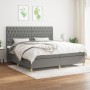 Cama box spring con colchón tela gris oscuro 200x200 cm de vidaXL, Camas y somieres - Ref: Foro24-3142602, Precio: 643,76 €, ...