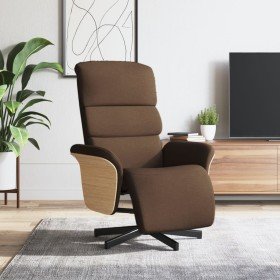 Sillón reclinable con reposapiés tela marrón en Sillones | Comprar online en Foru.es
