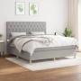 Cama box spring con colchón tela gris claro 160x200 cm de vidaXL, Camas y somieres - Ref: Foro24-3142585, Precio: 584,13 €, D...