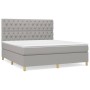 Cama box spring con colchón tela gris claro 160x200 cm de vidaXL, Camas y somieres - Ref: Foro24-3142585, Precio: 584,13 €, D...