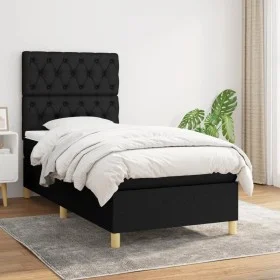 Cama box spring con colchón tela negro 80x200 cm de vidaXL, Camas y somieres - Ref: Foro24-3142531, Precio: 317,18 €, Descuen...