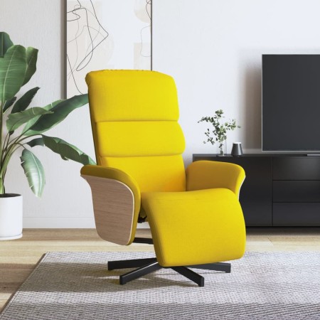Sillón reclinable con reposapiés tela amarillo claro en Sillones | Comprar online en Foru.es
