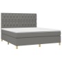 Cama box spring con colchón tela gris oscuro 160x200 cm de vidaXL, Camas y somieres - Ref: Foro24-3142586, Precio: 584,30 €, ...