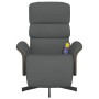 Sillón reclinable de masaje con reposapiés tela gris oscuro en Sillones | Comprar online en Foru.es