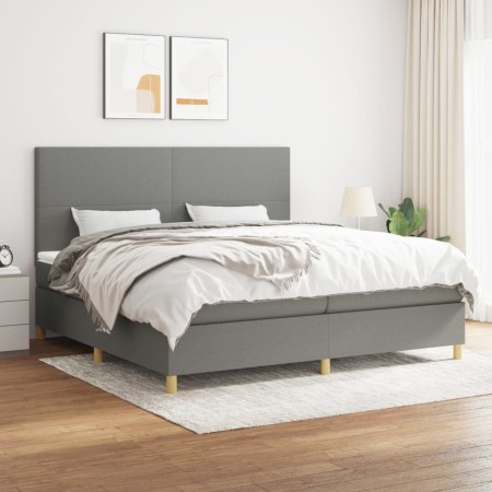 Cama box spring con colchón tela gris oscuro 200x200 cm de vidaXL, Camas y somieres - Ref: Foro24-3142202, Precio: 640,03 €, ...