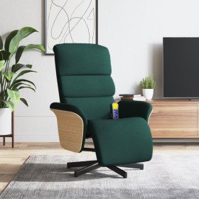 Sillón reclinable de masaje con reposapiés tela verde oscuro en Sillones | Comprar online en Foru.es