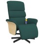 Sillón reclinable de masaje con reposapiés tela verde oscuro en Sillones | Comprar online en Foru.es