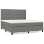 Cama box spring con colchón tela gris oscuro 180x200 cm de vidaXL, Camas y somieres - Ref: Foro24-3142114, Precio: 660,33 €, ...