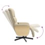 Sillón reclinable de masaje con reposapiés tela color crema en Sillones | Comprar online en Foru.es