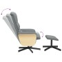 Sillón reclinable de masaje con reposapiés tela gris claro en Sillones | Comprar online en Foru.es