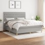 Cama box spring con colchón tela gris claro 180x200 cm de vidaXL, Camas y somieres - Ref: Foro24-3142593, Precio: 617,40 €, D...