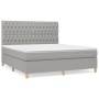 Cama box spring con colchón tela gris claro 180x200 cm de vidaXL, Camas y somieres - Ref: Foro24-3142593, Precio: 617,40 €, D...