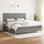 Cama box spring con colchón tela gris oscuro 200x200 cm de vidaXL, Camas y somieres - Ref: Foro24-3142282, Precio: 612,13 €, ...