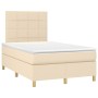 Cama box spring con colchón tela color crema 120x200 cm de vidaXL, Camas y somieres - Ref: Foro24-3142326, Precio: 418,91 €, ...