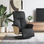 Sillón reclinable con reposapiés cuero sintético negro en Sillones | Comprar online en Foru.es