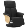 Sillón reclinable con reposapiés cuero sintético negro en Sillones | Comprar online en Foru.es
