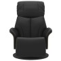 Sillón reclinable con reposapiés cuero sintético negro en Sillones | Comprar online en Foru.es