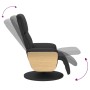 Sillón reclinable con reposapiés cuero sintético negro en Sillones | Comprar online en Foru.es
