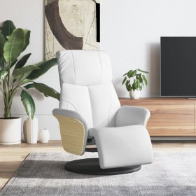 Sillón reclinable con reposapiés cuero sintético blanco en Sillones | Comprar online en Foru.es