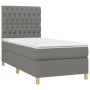 Cama box spring con colchón tela gris oscuro 90x200 cm de vidaXL, Camas y somieres - Ref: Foro24-3142546, Precio: 374,04 €, D...