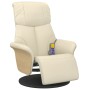 Sillón reclinable masaje con reposapiés cuero sintético crema en Sillones | Comprar online en Foru.es