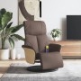 Sillón reclinable masaje con reposapiés cuero sintético marrón en Sillones | Comprar online en Foru.es