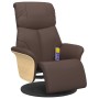 Sillón reclinable masaje con reposapiés cuero sintético marrón en Sillones | Comprar online en Foru.es