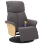 Sillón reclinable de masaje con reposapiés cuero sintético gris en Sillones | Comprar online en Foru.es