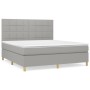 Cama box spring con colchón tela gris claro 180x200 cm de vidaXL, Camas y somieres - Ref: Foro24-3142353, Precio: 626,20 €, D...
