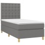 Cama box spring con colchón tela gris oscuro 90x200 cm de vidaXL, Camas y somieres - Ref: Foro24-3142626, Precio: 376,30 €, D...