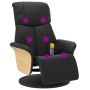 Sillón reclinable masaje con reposapiés cuero sintético negro en Sillones | Comprar online en Foru.es