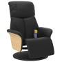 Sillón reclinable masaje con reposapiés cuero sintético negro en Sillones | Comprar online en Foru.es