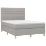 Cama box spring con colchón tela gris claro 140x200 cm de vidaXL, Camas y somieres - Ref: Foro24-3142417, Precio: 511,00 €, D...
