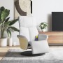 Sillón reclinable masaje con reposapiés cuero sintético blanco en Sillones | Comprar online en Foru.es