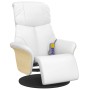 Sillón reclinable masaje con reposapiés cuero sintético blanco en Sillones | Comprar online en Foru.es