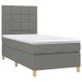 Cama box spring con colchón tela gris oscuro 90x200 cm de vidaXL, Camas y somieres - Ref: Foro24-3142306, Precio: 356,80 €, D...